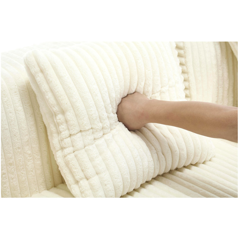 Canapé modulaire moderne minimaliste modulaire, canapé en nuage rembourré en forme de L avec sièges profonds, méridienne orientée vers la droite pour le salon - blanc