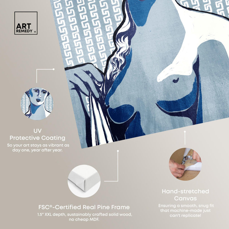 Art Remedy A Lady in Blues Canvas Maximalist Art Print by Art Remedy