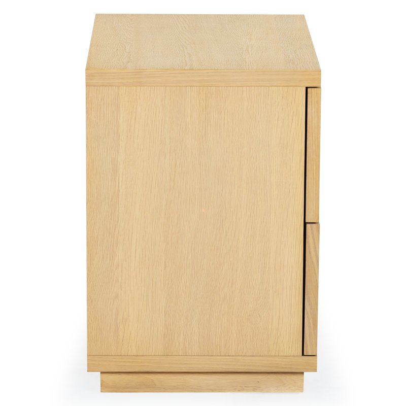 Deziree Wood 2 Drawer Nightstand, Natural