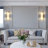 20" Dimmable Flush Mounted Wall Sconce with Alabaster Shade (Bulbs Included)-1791554908