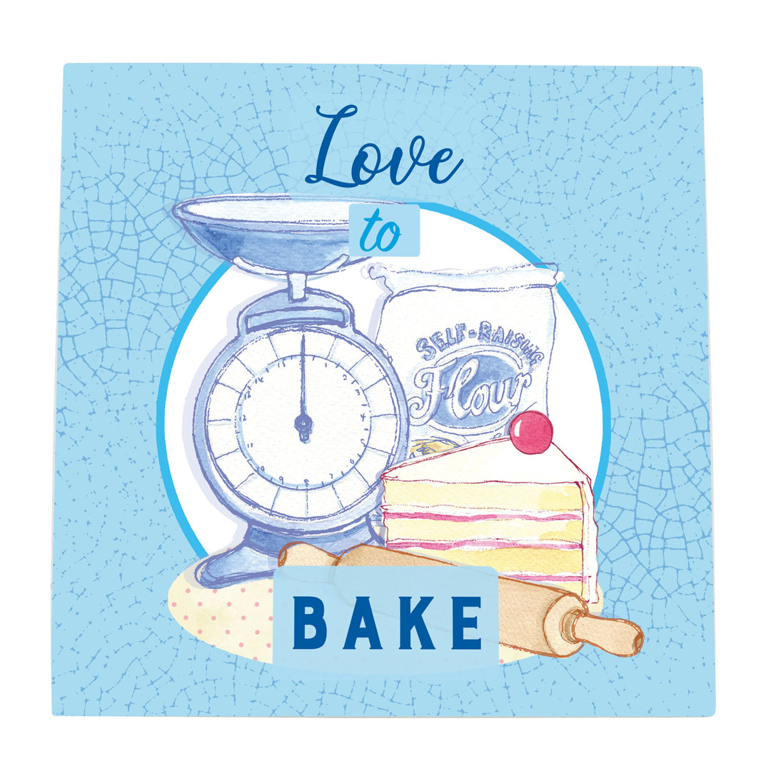 Love To Bake Ceramic Picture Tile Wall Décor