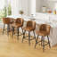 Tabouret de comptoir moderne pivotant rembourré avec structure en métal durable-491641583