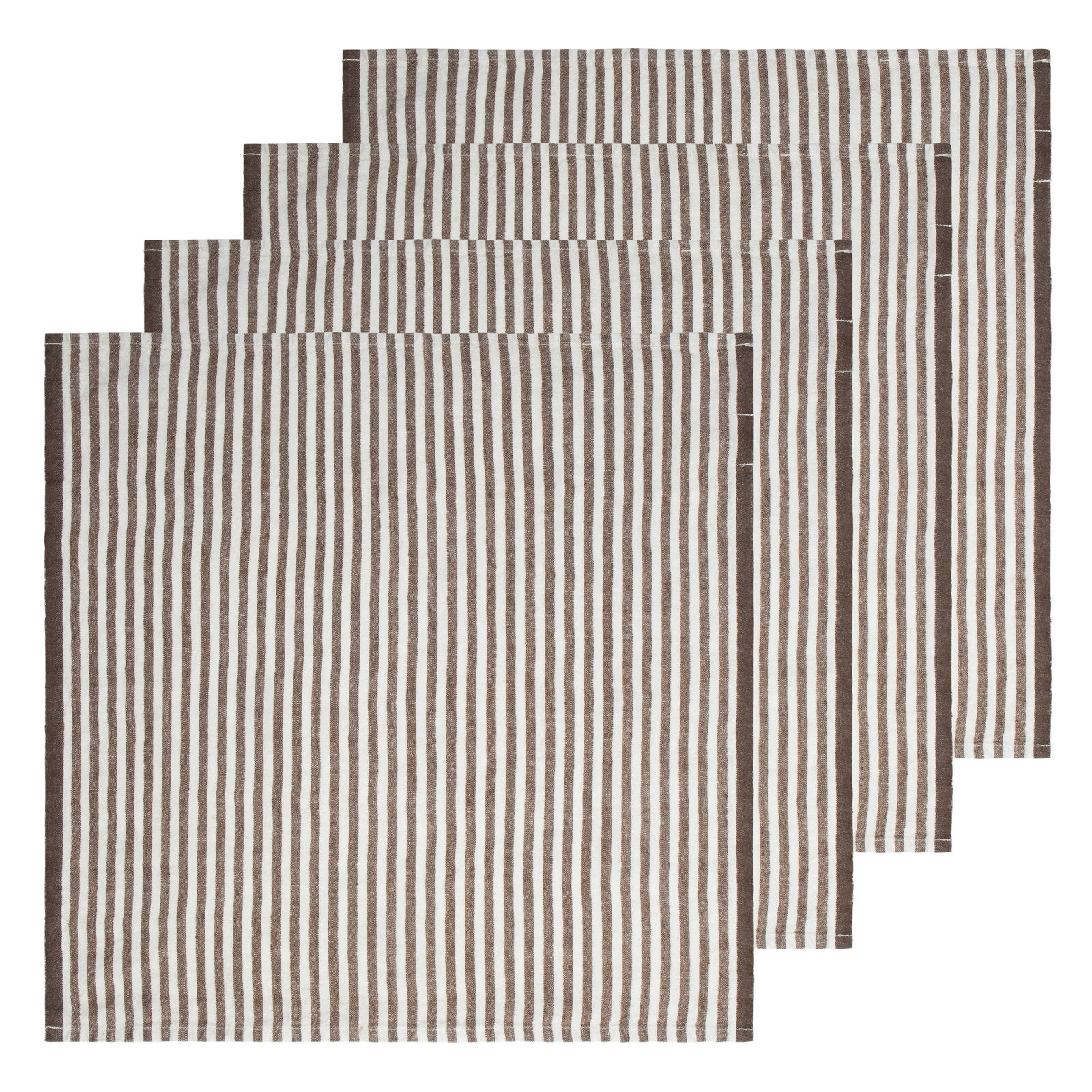 Adamsburg Linen Striped Square Napkin, Walnut
