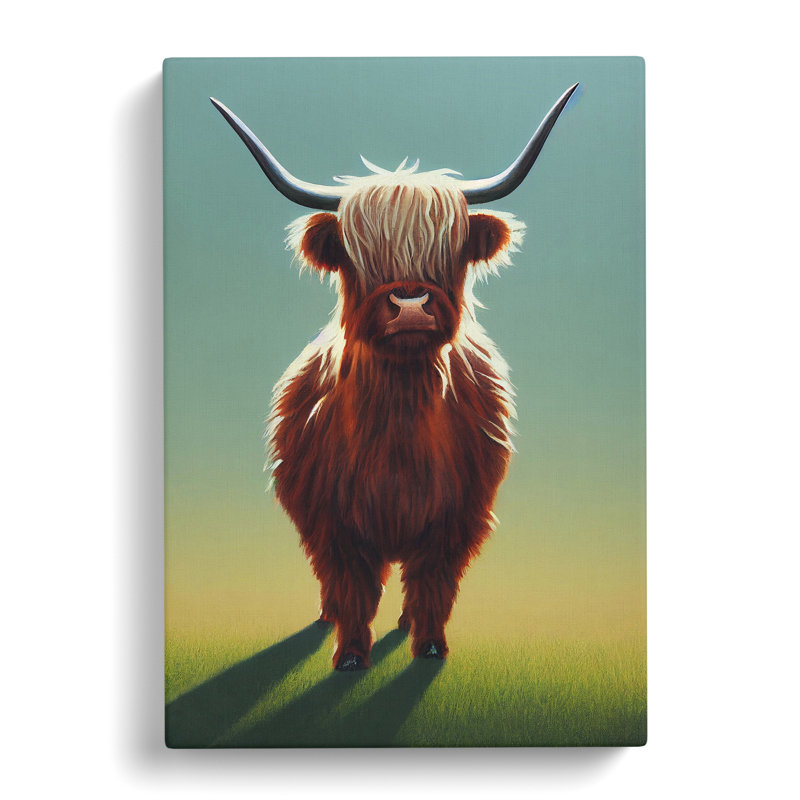Awesome Highland Cow - Wrapped Canvas Print, 50cm H x 35cm W x 3cm D