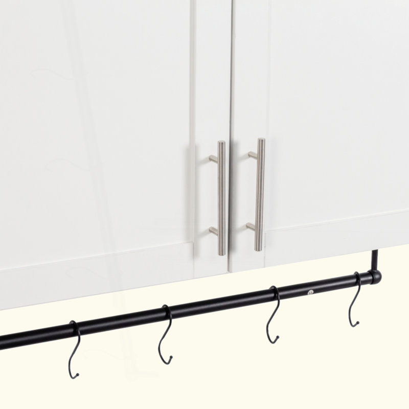 Armoire murale de salle de bain avec tablette réglable, barre à serviettes, 5 crochets, armoire de rangement au-dessus de la toilette pour la salle de bain, cuisine, blanc