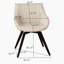 Ensemble de table basse moderne et 2 chaises de salle à manger en polyuréthane avec un design rayé en anneau, un espace de rangement et des pieds en métal noir pour la cuisine et la maison-847845535