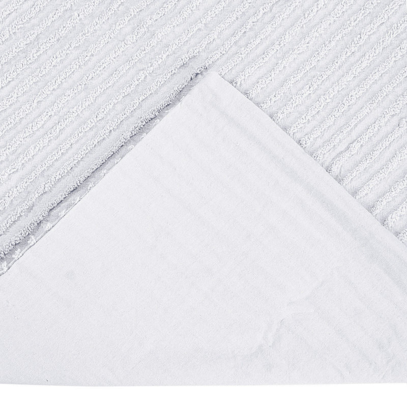 Jullian 100% Cotton Tufted Pillow Sham, Modern Stripe Design, Soft Breathable Decorative Cover, OEKO-TEX Certified, Machine Washable, Standard (21" x 27"), White, All-Season
