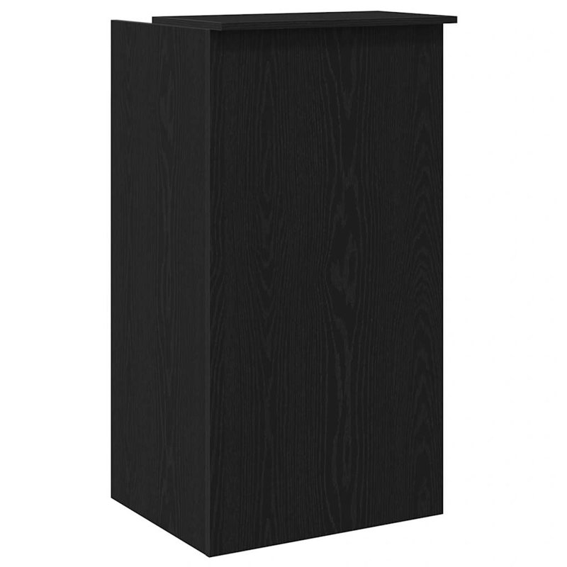  Bureau de réception en bois d'ingénierie noir 21,7 x 19,7 x 40,7 po