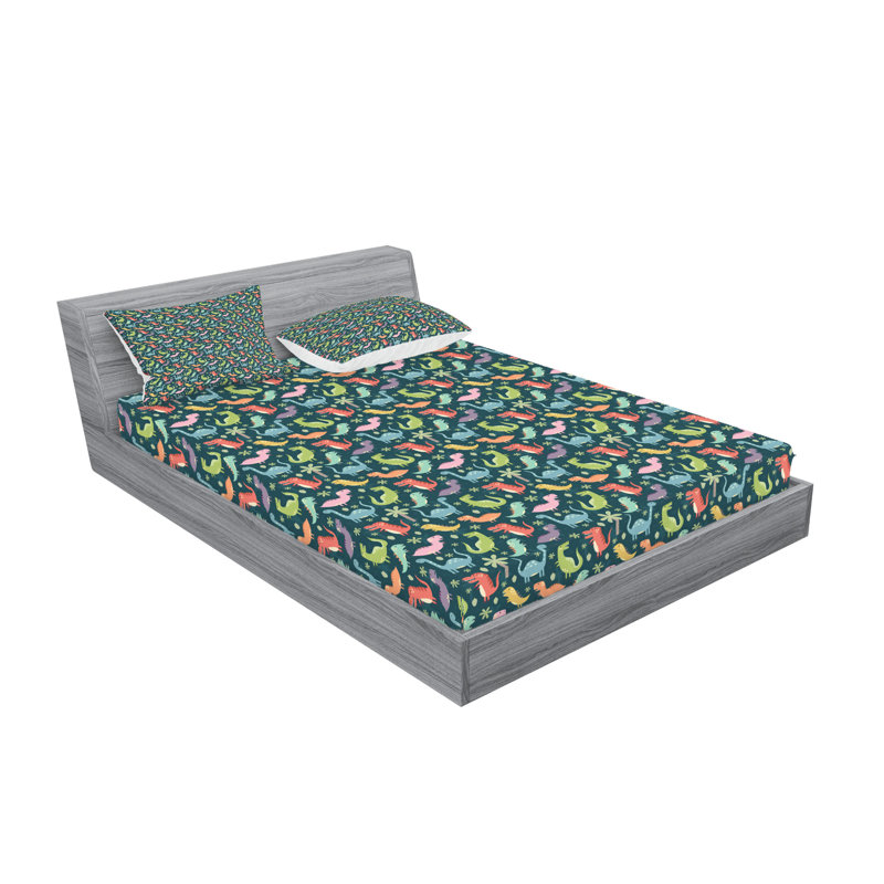 Multicolore ensemble de draps et taies décoratives Ambesonne, Queen Sheet Set with 4 Pillowcases