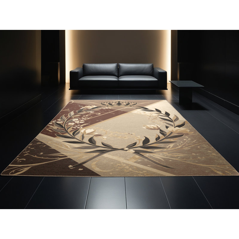 Tapis classique lavable à la machine Medford Laurel Wreath, 7 x 10