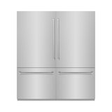 ZLINE 72 in. Built-In Refrigerator in Black Stainless Steel w/ Graphite Gray Interior