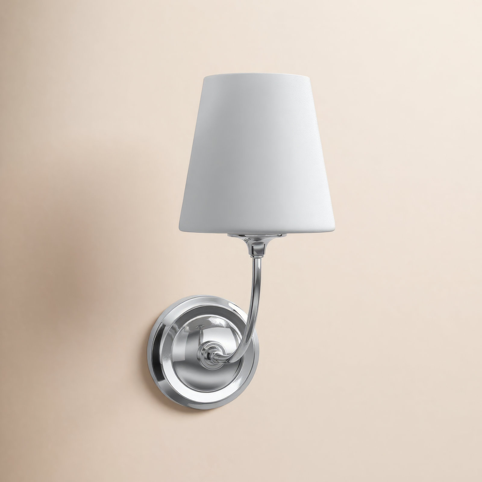 Lane Single Light Armed Sconce, Polished Chrome
