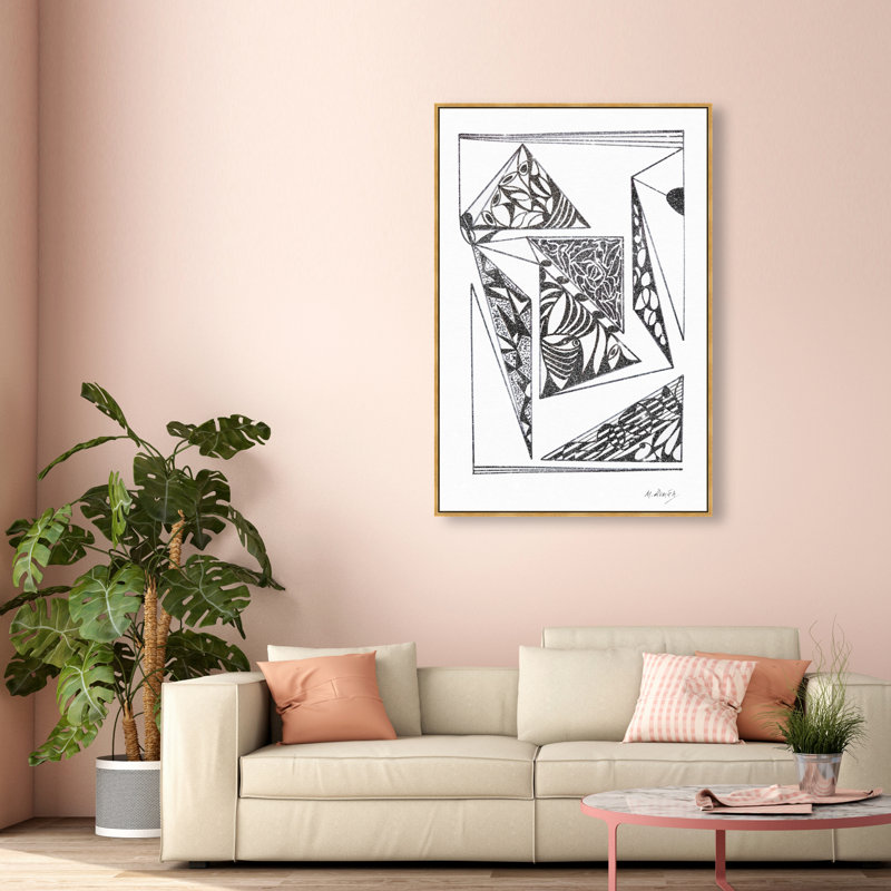 Manuel Roman - Pages Graphic Art Canvas, 16"H x 11"W, Gold Floater Frame