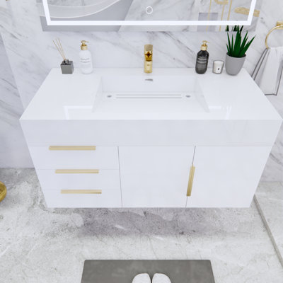 Glasgow 41.5'' Single Bathroom Vanity with Plastic Top