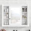 Armoire de rangement murale de salle de bain 35 po x 28 po, armoire à pharmacie, armoire murale moderne avec miroir, armoire à miroir avec 6 tablettes ouvertes (meuble-lavabo non inclus)-196387240