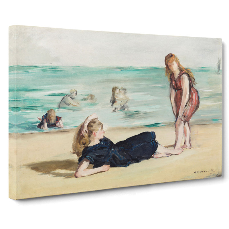 On The Beach by Edouard Manet - Wrapped Canvas Painting, 35cm H x 50cm W x 3cm D
