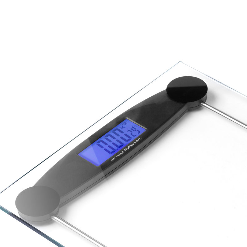 Ultra Thin, Clear Glass Scale With Easy To Read LCD Display - Auto Step On