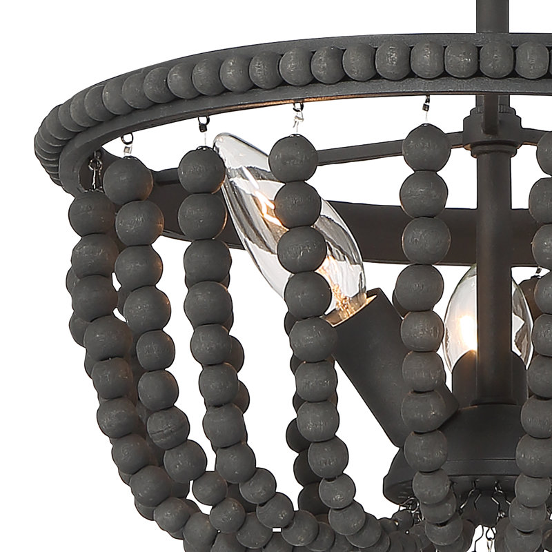 Lustre semi-encastré 3 lumières, Noir mat