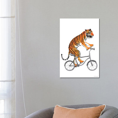 Tiger On Bike by Amélie Legault - Wrapped Canvas Gallery-Wrapped Canvas Giclée
