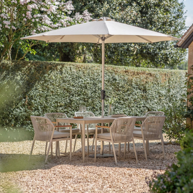 6 - Person Patio Dining Set with Rectangular Table , Cushions Included