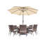 Kiska 8 - Person Patio Dining Set with Round Table , Cushions Included-30116749