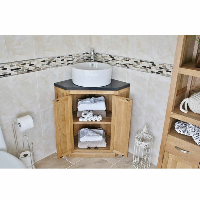 Deephaven 550mm Single Bathroom Vanity with Vessel Ceramic Basin, Black