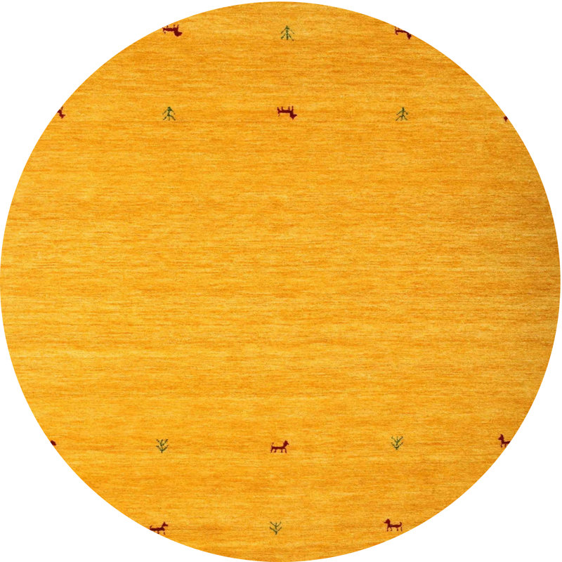 Tapis jaune Avaline, Rond 6 pi