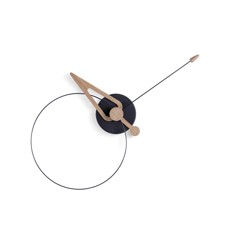Solid Wood, Fibreglass Analog Wall Clock, Black Oak
