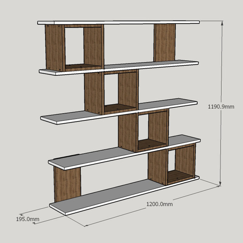 Modern White Bookshelf, 47.2 x 47.2 x 7.7 inches | 100% Melamine Coated Particle Board, Thickness: 0.7 inches | Numerous Shelves, Wall-Mountable Design | Elegant, Space-Saving Storage Solution for Home or Office
