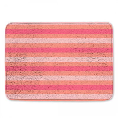 Pink Orange Stripes Bath Mat