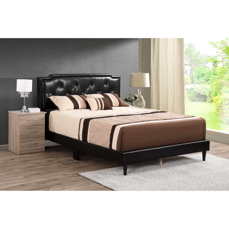 Grand lit en mousse Cappuccino - l 86 po x H 47 po x P 63 po, rembourré