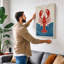 Lobster and Waves Retro - Wrapped Canvas-319982234-319982183