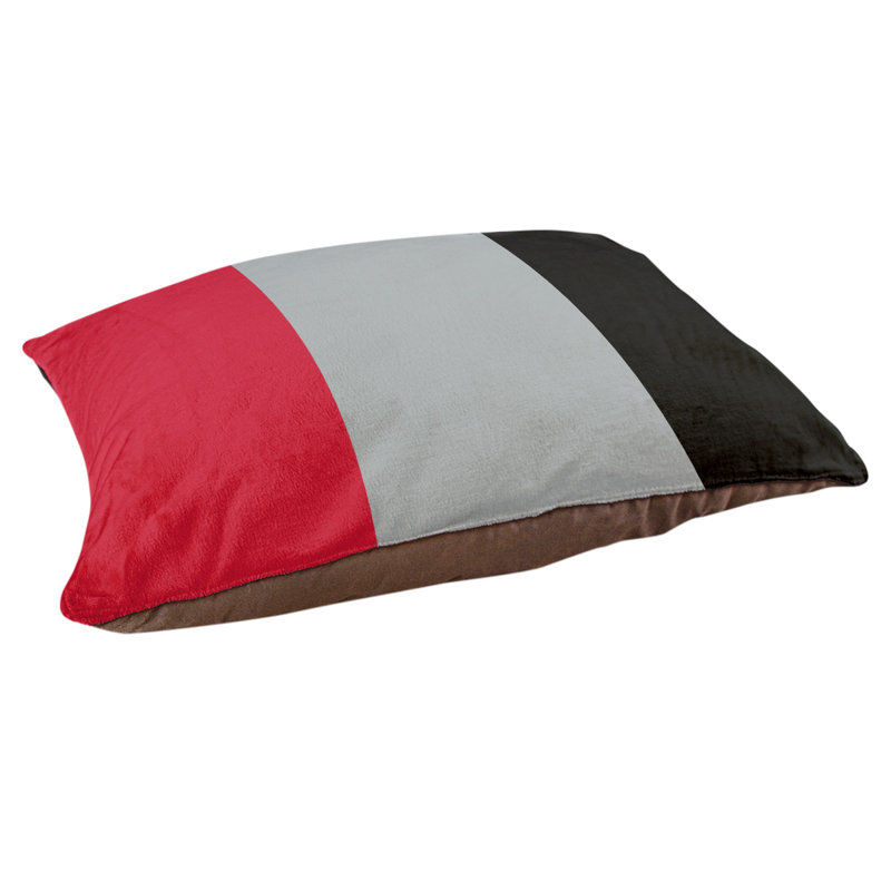 Coussin Washington, Grand (l 40 po x P 30 po x H 14 po), Rouge / argent / noir