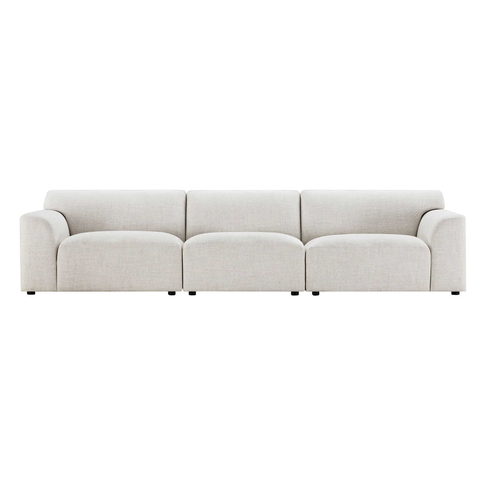 Morell 3-Piece 128'' Upholstered Modular Sofa, Nathan Wheat Tweed