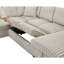 Canapé-lit rabattable en tissu moelleux de 122 pouces avec ports USB et canapé-lit modulaire en U surdimensionné rembourré et confortable avec rangement Kaki