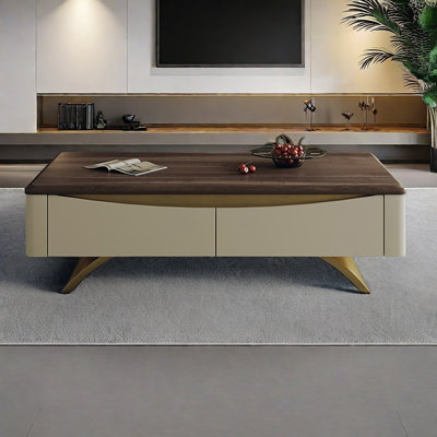 Light luxury high-end walnut solid wood tea table