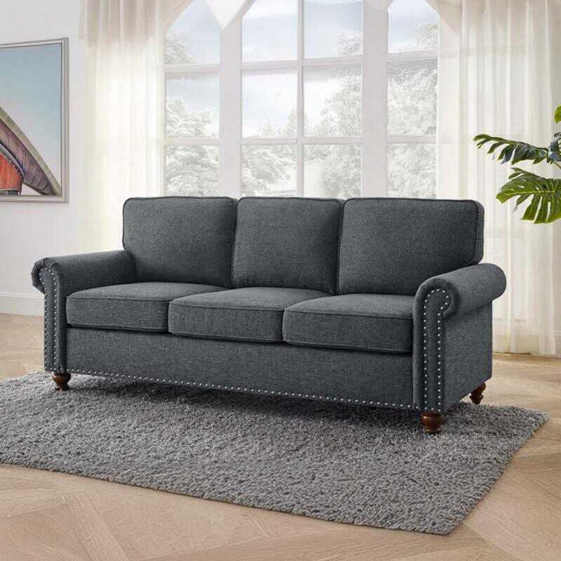Canapé en tissu simple, Gris foncé