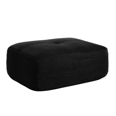 Velours côtelé noir, velours côtelé doux, aucun assemblage requis, multi-angles et repose-pieds élargi 32D