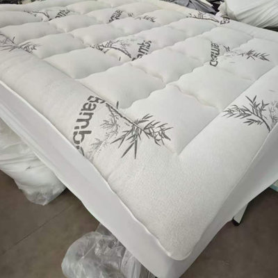Surmatelas en rayonne de bambou, surmatelas avec poche profonde de 6 à 18 po, surmatelas moelleux pour soulager les maux de dos