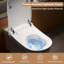 Toilette bidet intelligente sans réservoir avec ouverture / fermeture automatique et chasse automatique, économiseur d'eau 1,28 GPF, siège chauffant, eau chaude instantanée, sécheuse à air chaud, hauteur confort ADA, affichage à DEL et veilleuse-130672041