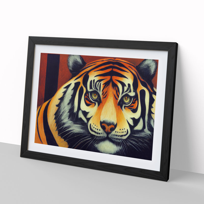 Exquisite Tiger - Single Picture Frame Print, Black, 46cm H x 64cm W x 2cm D