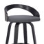 Tabouret de bar pivotant à hauteur de comptoir ou de bar avec dossier bas ouvert en similicuir et bois-80824322-41670447-44179697