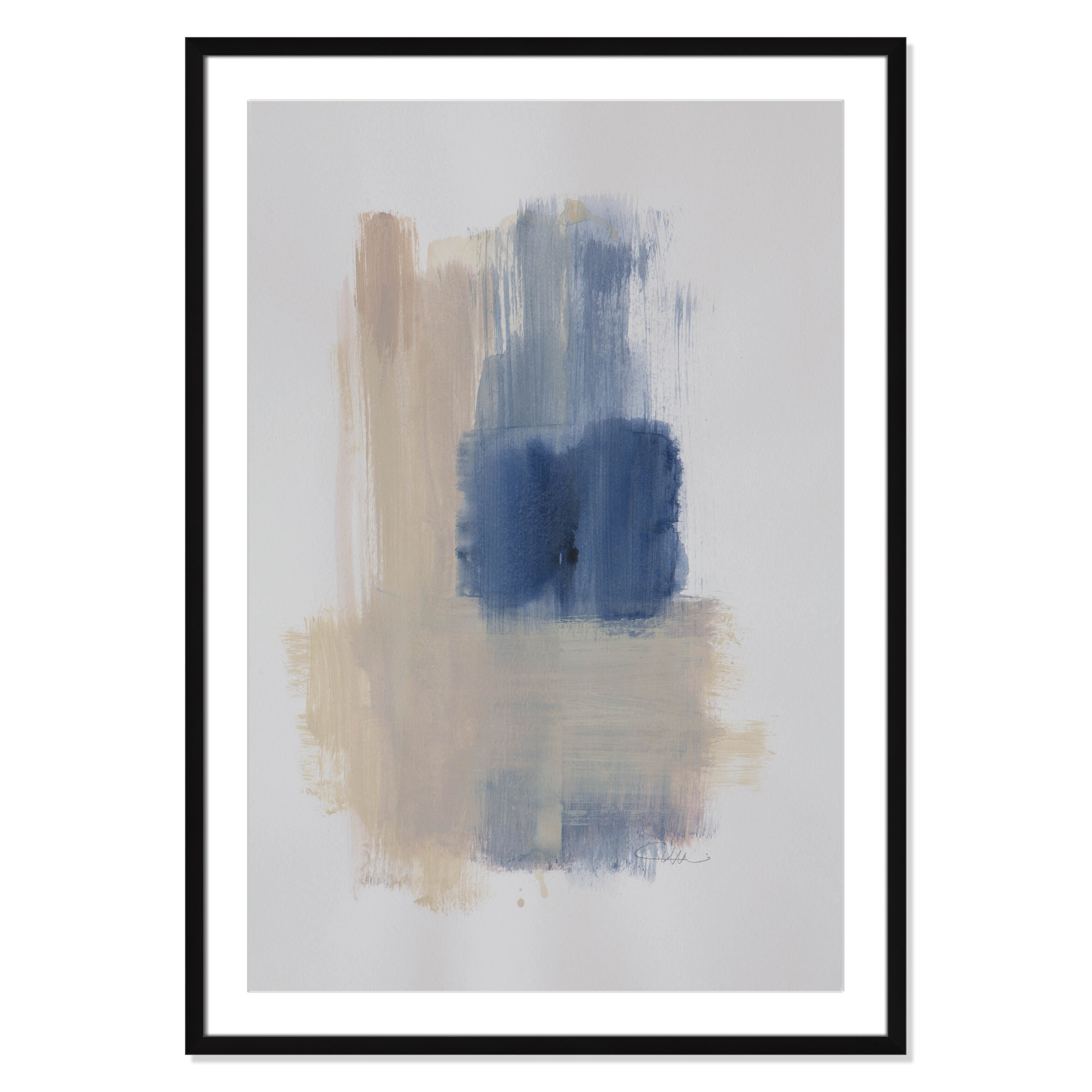 Powder Room Wash III by Casa Fine Arts, 41.5" H x 29.5" W x 1.25" D, Black Matted Picture Framed