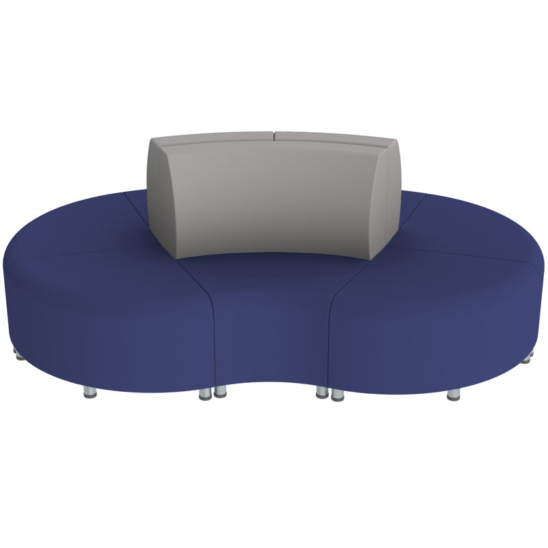 Ensemble de sièges ondulés incurvés Pro Series Connect, 6 pièces, Bleu marine / gris