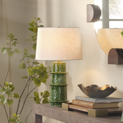 Saturn Ceramic Table Lamp with Linen Shade