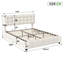 UK & EU Sizes Velvet Ottoman Bed With Motion Sensor LED Lights, Upholstered Cloud Tufted Frame, Beige-1191402636