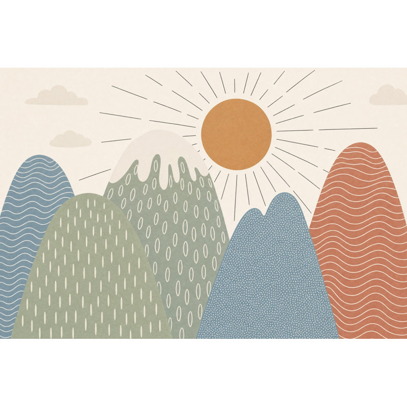 Papier peint pastel beige avec nuages doux, 100"x96", Non-Woven Nonpasted