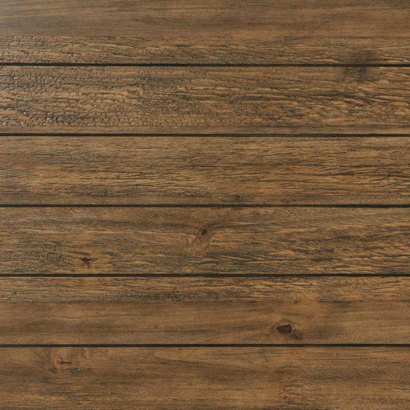 Table de bout en bois brun vieilli avec tablette