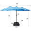 Grand parasol de patio rectangulaire près de la piscine avec - double base extérieure bleue 15 pi