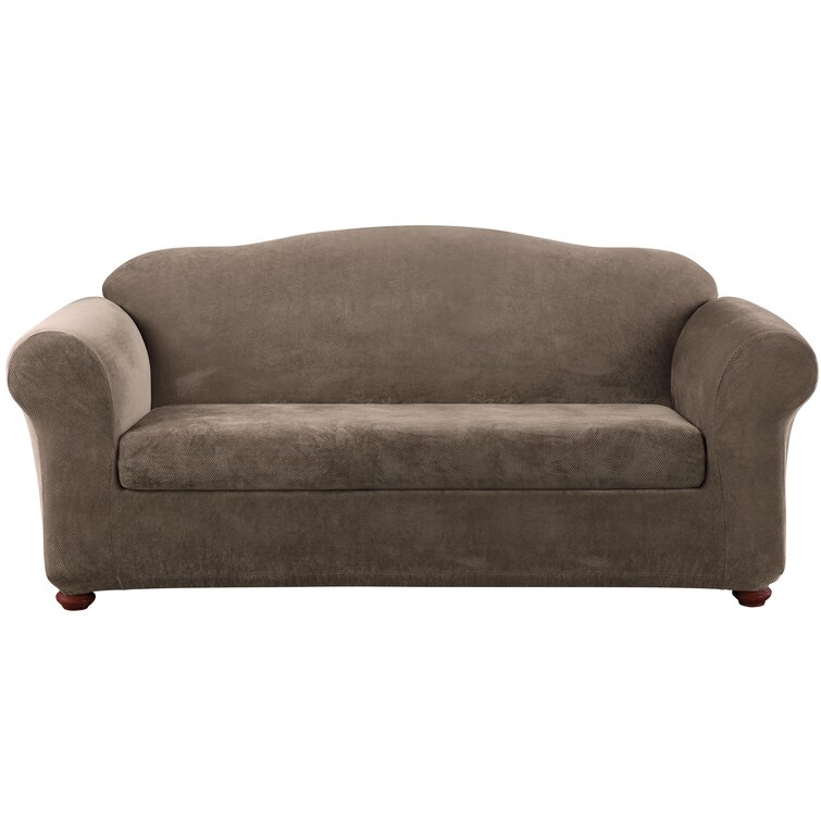 Sure Fit Stretch Pique 3-Piece Sofa Slipcover, Garnet